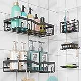 Ettori 3 Pack Shower Caddy,Soap Dish and Toothbrush Holder,Wall Mounted  Rustproof Plastic Shower Storage for Inside Shower and Bathroom Shower