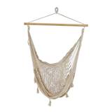 Sunnydaze Natural-Color Extra-Large Hanging Mayan Rope Hammock Chair Swing Seat