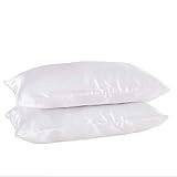 BAWHO Beautiful and Comfortable Pillowcases Pack of 2 Envelope Opening Faux Silk Pillow Protectors Cases Without Pillow Skin-Friendly Breathable/White/51 * 76Cm