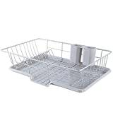 Large Dish Drying Rack Full Dish Rack with Drainboard Stainless Steel Dish Drainer Detachable Dish Drainer Sink Dish Rack Drainer Basket for Various Tableware