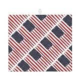 Dish Drying Mat 41x46cm, American Flag Geometry Drying Pad Microfiber Rack Pads for Sink Durable Drainer Rack Mat, for Dish Kitchenware, Farmhouse Countertop, Coffee Shops