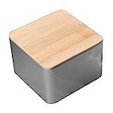 Alipis 1pc Bamboo Lid Storage Box Tealight Tin Holder Tea Storage Containers Tea Canister Cookie Tins To Go Food Containers with Lids Bamboo Lid Case Combo Plate Tinplate Old Fashioned