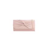 Aftershock London Nude Suede Clutch Bag with Knot Detail Colour: Cream, Size: One Size