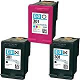 2x Black & 1x Colour Genuine Original HP 301 Ink Cartridges For use with HP Deskjet 2542 Printers