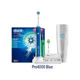 (Blue) Oral-B Pro 4000 Electric Rechargeable Toothbrush Ultrasonic 3D Smart Teeth