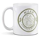 1 x 11oz (284ml) White Ceramic Mug Cup - Comune Di Milano Milan Italy Travel Map Design for Coffee Tea Drinks Kitchen Birthday Office Fun #6042