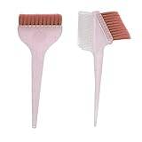 Hair Dye Comb, 2Pcs Soft Nylon Exquisite and Safe Portable Hair Dye Brush for Home (Pink)