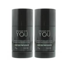 Emporio Armani Mens Stronger With You Deodorant Stick 75g x 2 - One Size - Pink