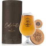 Best Dad Personalised Beer Glass (400ml) with Coaster/Bottle Opener | Dad Glass Perfect As Dad Christmas Gifts Or Father