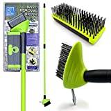 Weed Remover Tool Wire Brush Scraper Set with Metal Broom & Weed Removal Head - Remove Weed & Moss from Block Paving Garden Path Patio and Driveway Easily