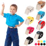 Elastic Canvas Belts for Boy Girls Striped Stretch Western Strap Belt Kids Adjustable Buckle Belt Children Waistband - Multicoloured - One Size