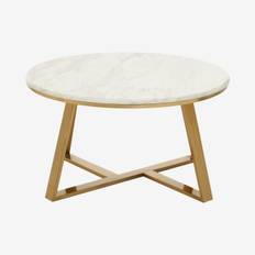 Alvaro Round Coffee Table - White Marble by Fifty Five South