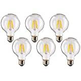 ALZKE Not Dimmable G12 Large Globe Bulb, 8W = 80W Incandescent Lamp,800lm High Brightness E27 LED Antique Edison Clear Glass LED Filament Light Bulbs, 6 Pack(Cold White)