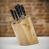 Sabatier Professional Five Piece Curve Oak Knife Block Set  - can be Engraved or Personalised  - can be Engraved or Personalised - Oak Wood