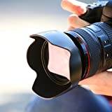 Camera Lens Hood HB 34 Plastic Black Patel Shape for AF S DX 55 200mm F 4 5.6G ED and for 85mm F 3.5G Lens Adjustable Photography Accessories