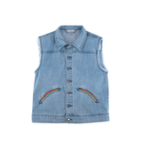 Stella McCartney Kids 12Y Embroidered Denim Vest Size 10 Years +