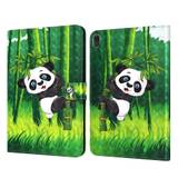 For Lenovo Tab E10 3D Painted Pattern Leather Tablet Case(Panda)