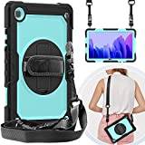 Samsung Galaxy Tab A7 10.4 Inch 2022/2020 Case, Case with Rotating Stand Hand Strap Shoulder Strap Cover for SM-T500/SM-T503/SM-T505/SM-T507