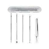 ds. distinctive style Blackhead Remover Tools Set of 5 Black Head Extractions Tool Stainless Steel Professional Pimple Extractor