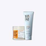 Nip+Fab Glycolic Fresh Start Exfoliating Bundle | AHA Pads, AHA Scrub; Glycolic Scrub and Pads | Hydrating, Face Skin Toning, Cleansing, Moisturizing, Exfoliating Face Skin