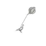 pp-b04 Pigeon Fine English Pewter on a Tea Leaf Infuser Stainless Sphere Strainer
