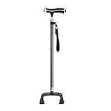 YIANKWY Anti-Slip Elderly Crutches Canes Walking Stick With Light Four Feet Telescopic Adjustable Magnetic Therapy Stick,Crutches Hello
