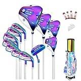 Ladies Golf Clubs Set with Bag, 12 Pieces Professional Women Complete Golf Clubs Set, Beginner's Full Set, Right Hand, Pullet Putter, Head Covers Inculded
