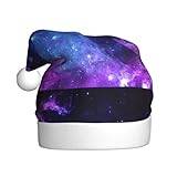 WURTON Galaxy. Print Christmas Hat, Santa Hat Holiday For Adults Unisex Xmas Hat For New Year Festive Party