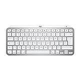 Logitech MX Keys Mini for Mac Minimalist Wireless Keyboard, Compact, Bluetooth, Backlit Keys, USB-C, Tactile Typing, Compatible with MacBook Pro,Macbook Air,iMac,iPad, QWERTY UK English - Pale Grey