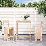 Chaduof 3 Piece Garden Bar Set Solid Wood Pine,Bar Set,Garden Bar Set,Outdoor Bar Stools Set(SPU:3157793)