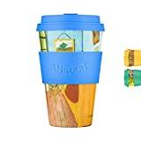 Ecoffee Cup 14oz 400ml Van Gogh Collection Reusable Eco-Friendly 100% Plant Based Coffee Cup with Silicone Lid & Sleeve - Melamine Free, Dishwasher/Microwave Safe Travel Mug, The Bedroom
