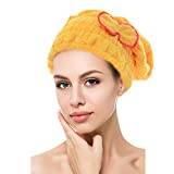 Cixilo Women Girl Super Absorbent Spa Velvet Tur Hair Drying Cap Towel Wrap(Yellow)