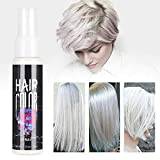 White Hair Spray, Unisex DIY Hair Color Spray Dye Color Temporary Modeling Salon 30ml(White) Air Mist Disposable Nourishing
