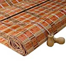 L.TSA Curtain Bamboo roller blinds, Vertical Roll Up Blinds for Windows and Doors, Track Mounted, Size Optional, Orange