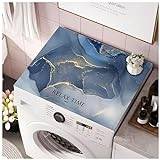 BLUEZY Washer and Dryer Top Protector, Resistant Washing Machine Dust Cover, Washer Dryer Top Mat Covers, Anti-Slip Fridge Dust Cover, tumble dryer cover, Non-slip Dustproof Fast Drying A,50 * 50CM