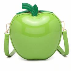 SHEIN Spring Summer Cute Green Apple Shaped Novelty Bag Fashion Cartoon Shoulder Bag Mini Creative Coin Purse For Girls