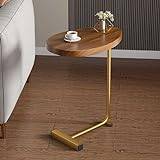 Industrial C Shaped Side Table - Modern Retro Style C Table with Metal Frame - Coffee and Laptop Side Table for Living Room - End Table for Home Décor