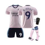 (G.JESUS 9, Kids 28(150-160CM)) Hot 22/23 Arsenal Two Away Soccer Jersey With Socks Knee Pads - Not Specified