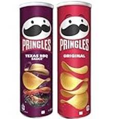 Snack Pack Bundle with Pringles Texas BBQ Sauce 185g & Pringles Original 185g (2 Pack)