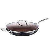 COOKSMARK Copper Pan 12-Inch Nonstick Induction Frying Pan with Lid and  Cool-Touch Handle, Copper Ceramic Skillet, Saute Pan, Dishwasher Safe Oven