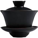 ANNURA Teacup Kungfu Tea Bowl,Tea Cup White Gaiwan Home with Cover Teacup Tea Bowl Ceramic Tea Set Handmade Tea Maker Tradition Teaware Supplies (Capacity : 9x8.8cm 130ml,Color:A) ((Color : B)