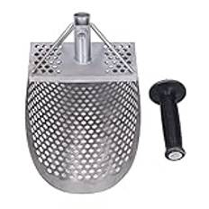 Hztyyier Metal Beach Sand Scoop Multifunctional Stainless Steel Sand Digging Shovel with Holes for Treasure Hunting By the Sea