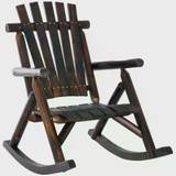 Rustic Outdoor Patio Adirondack Rocking Chair Patio Furniture Porch Rocker Fir