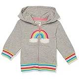 Hatley Baby Girls' Full Zip Hoodie Hooded Sweatshirt, Over The Rainbow, 6-9 Months