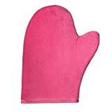 Pink/Black Microfibre Tanning Mitt for Fake Tan Waterproof Inner Lining with Thumb for Easy Grip and Application (Pink)
