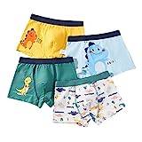 Children Kids Boys Cotton Underwear Cute Cartoon Underpants Shorts Pants Trunks Briefs 4PCS Baby Boy Clothes (Yellow, 5-7 Years)
