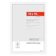 nielsen Photo Frame 4x6, 10x15cm Aluminium Picture Frame, Atlanta White Photo Frame 4x6 with Shatterproof Acrylic Glass and Push and Turn Clips - Matt White