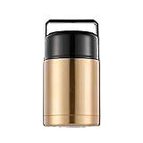 DIGJOBK Lunch Box Vacuum Lunch Box Food Grade Stainless Steel Food Thermos Vacuum Lunch Container Jar Heat Resistant Food Container(Color:Golden 1000ML)