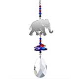 Wild Things Crystal Fantasies Indian Elephant Design Suncatcher - Mirror and Swarovski Crystal Hanging Rainbow Maker