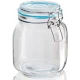 Sabichi Airtight Clip Top Glass Storage Jars Very Large to Small Pasta Jars (900ml)